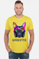 Maskotek - kolorowy kot - maska gazowa - retro - vintage - postapo - apokalipsa - męska koszulka