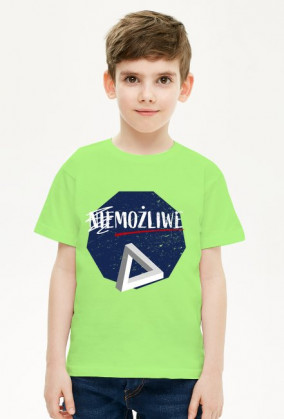 Nie możliwe - złudzenie optyczne - figura niemożliwa - Trójkąt Penrose’a - retro - vintage - chłopiec koszulka