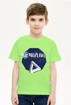 Nie możliwe - złudzenie optyczne - figura niemożliwa - Trójkąt Penrose’a - retro - vintage - chłopiec koszulka