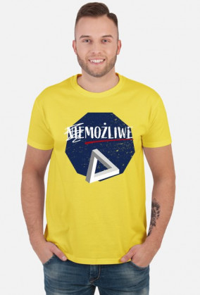 Nie możliwe - złudzenie optyczne - figura niemożliwa - Trójkąt Penrose’a - retro - vintage - męska koszulka
