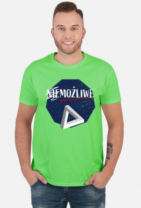 Nie możliwe - złudzenie optyczne - figura niemożliwa - Trójkąt Penrose’a - retro - vintage - męska koszulka