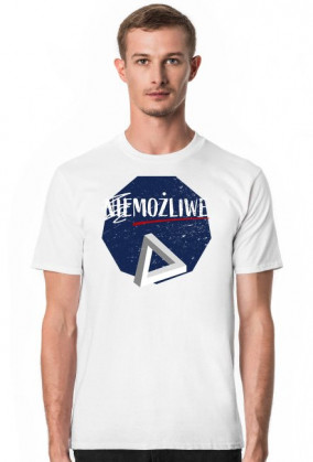 Nie możliwe - złudzenie optyczne - figura niemożliwa - Trójkąt Penrose’a - retro - vintage - męska koszulka