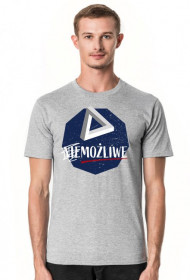 Nie możliwe - złudzenie optyczne - figura niemożliwa - Trójkąt Penrose’a - retro - vintage - męska koszulka 2