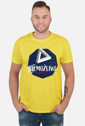 Nie możliwe - złudzenie optyczne - figura niemożliwa - Trójkąt Penrose’a - retro - vintage - męska koszulka 2