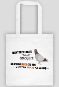 Ludzie są jak gołębie - biała/beżowa/zielona torba