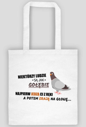 Ludzie są jak gołębie - biała/beżowa/zielona torba