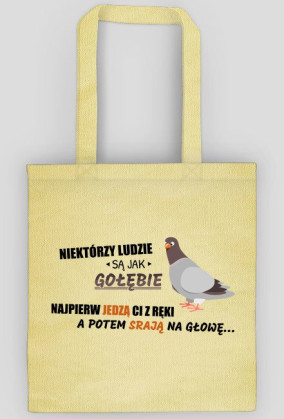 Ludzie są jak gołębie - biała/beżowa/zielona torba
