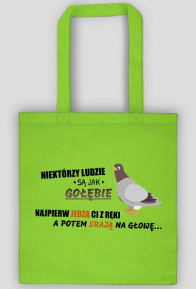 Ludzie są jak gołębie - biała/beżowa/zielona torba