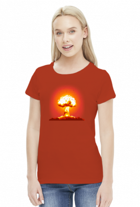 Wybuch nuklearny - grzyb - bomba - retro - vintage - Czarnobyl - postapo - damska koszulka