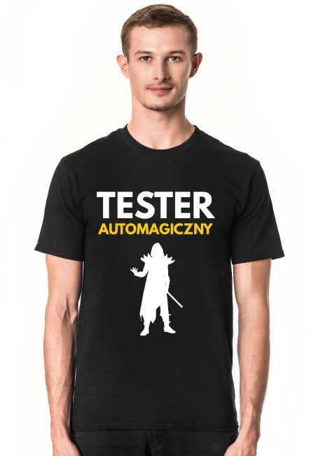 Tester automagiczny - męska czarna koszulka