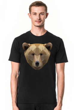 HRYBA -LOW POLY BEAR - KOSZULKA MĘSKA