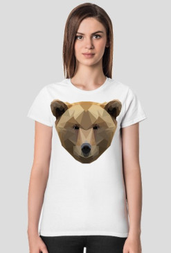 HRYBA -LOW POLY BEAR - KOSZULKA DAMSKA