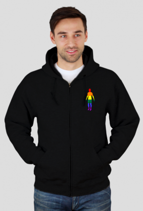 LGBT | CZŁOWIEK - męska bluza z kapturem