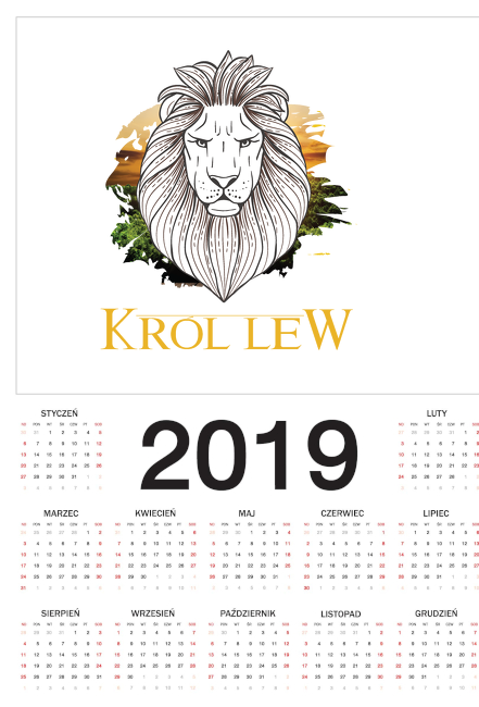 Kalendarz  "Król Lew" - The Lion King