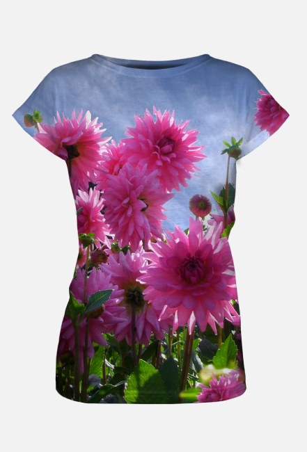 Koszulka Full print damska Kwiaty