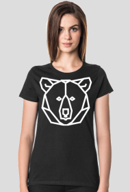 HRyba -  NIEDŹWIEDŹ GEO. - kontur biały – koszulka damska