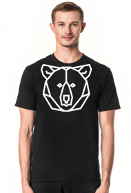 HRyba -  NIEDŹWIEDŹ - kontur biały – koszulka Męska