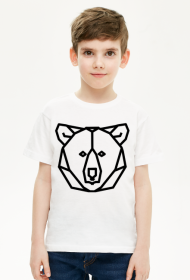 HRyba - NIEDŹWIEDŹ GEO. - kontur czarny – koszulka dziecięca