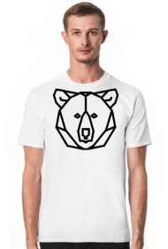 HRyba -  NIEDŹWIEDŹ GEO. - kontur czarny – koszulka męska