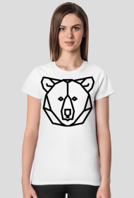 HRyba -  NIEDŹWIEDŹ GEO. - kontur czarny – koszulka damska