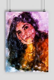 PLAKAT A1 watercolor, dziewczyna