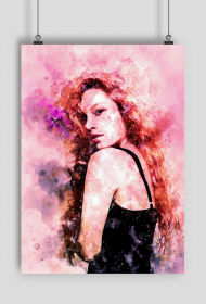 PLAKAT A1 watercolor, dziewczyna