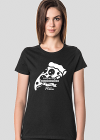 Koszulka damska ciemna - Wszystko czego potrzebujesz to miłość i pizza