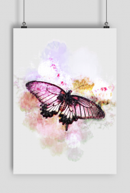 Plakat a1 watercolor, motyl