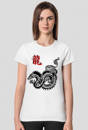 Asian Dragon Black damska koszulka