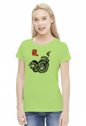 Asian Dragon Black damska koszulka