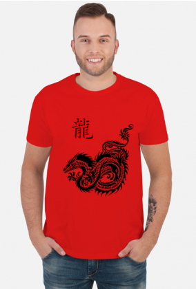 Asian Dragon Black męska koszulka