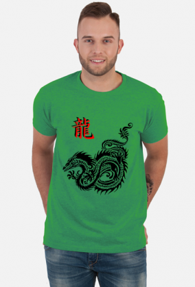 Asian Dragon Black męska koszulka