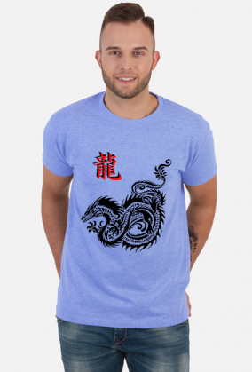 Asian Dragon Black męska koszulka