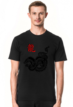 Asian Dragon Black męska koszulka