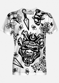 Koszulka fullprint japonia samurai kanji streetwear