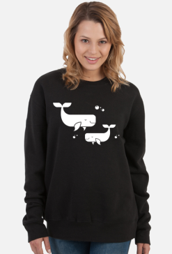Bluza męska ciemna - Wieloryby