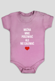 Body NIE CAŁUJ róż/czarne/niebieskie biały napis