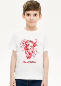 Koszulka #DawajPOLSKA dziecięca biała