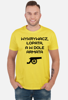 Wykrywacz, łopata, a w dole armata