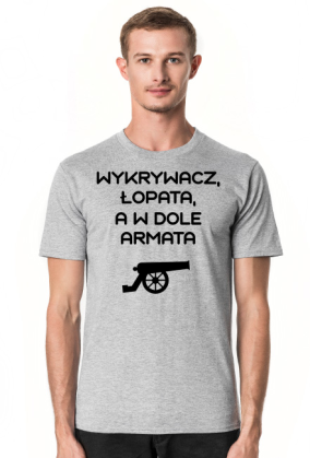 Wykrywacz, łopata, a w dole armata