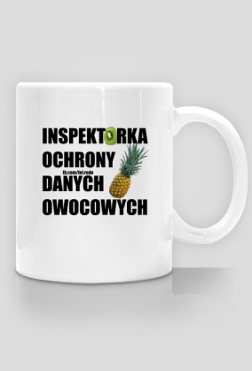 Inspektorka ochrony danych osobowych (kubek prawe ucho)