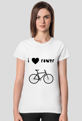 Grupowa koszulka basic w 6 kolorach "I love rower"