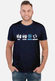 React.js Eat Sleep Repeat T-Shirt Dark