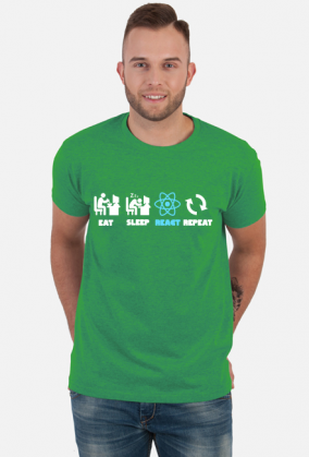 React.js Eat Sleep Repeat T-Shirt Dark