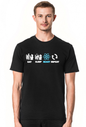 React.js Eat Sleep Repeat T-Shirt Dark
