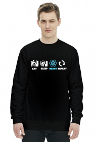 React.js Eat Sleep Repeat Long Sleeve Dark