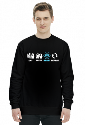 React.js Eat Sleep Repeat Long Sleeve Dark