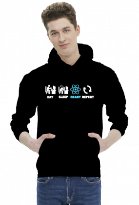 React.js Eat Sleep Repeat Long Hoodie Dark
