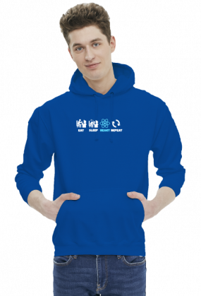 React.js Eat Sleep Repeat Long Hoodie Dark