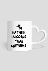 Kubek serduszko, biały, Unicorns 3